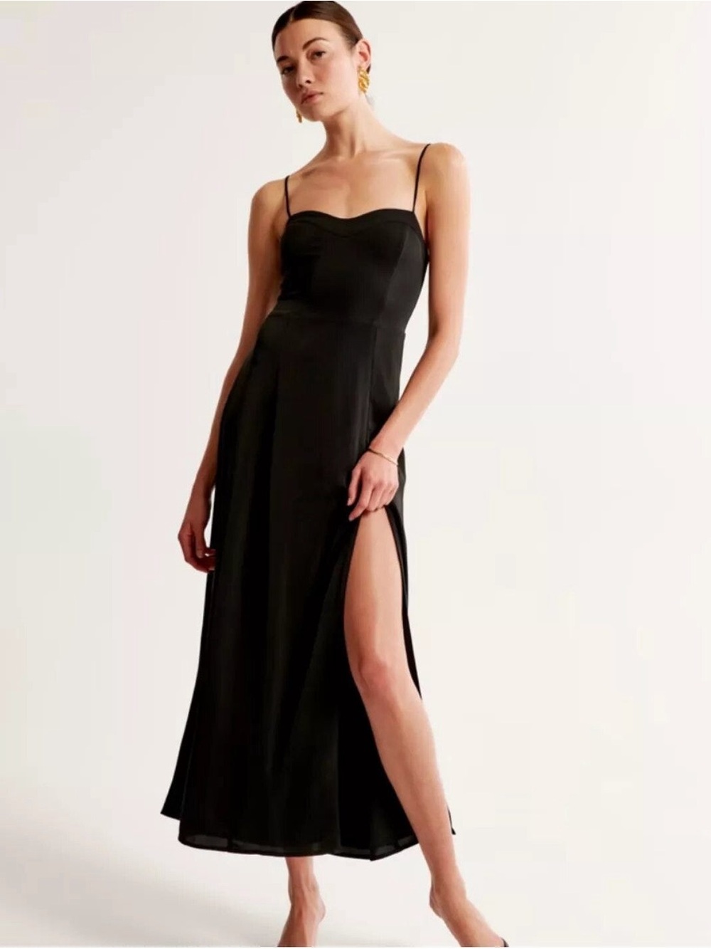 NWT Abercrombie & Fitch The Camille Side Slit Midi Dress
